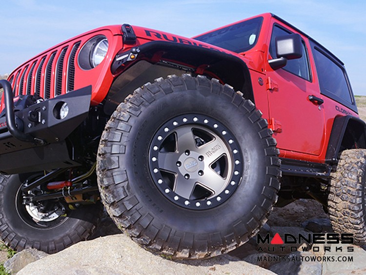 Jeep Wrangler JL Overland Tube Fenders by Metalcloak Front Raw Metal